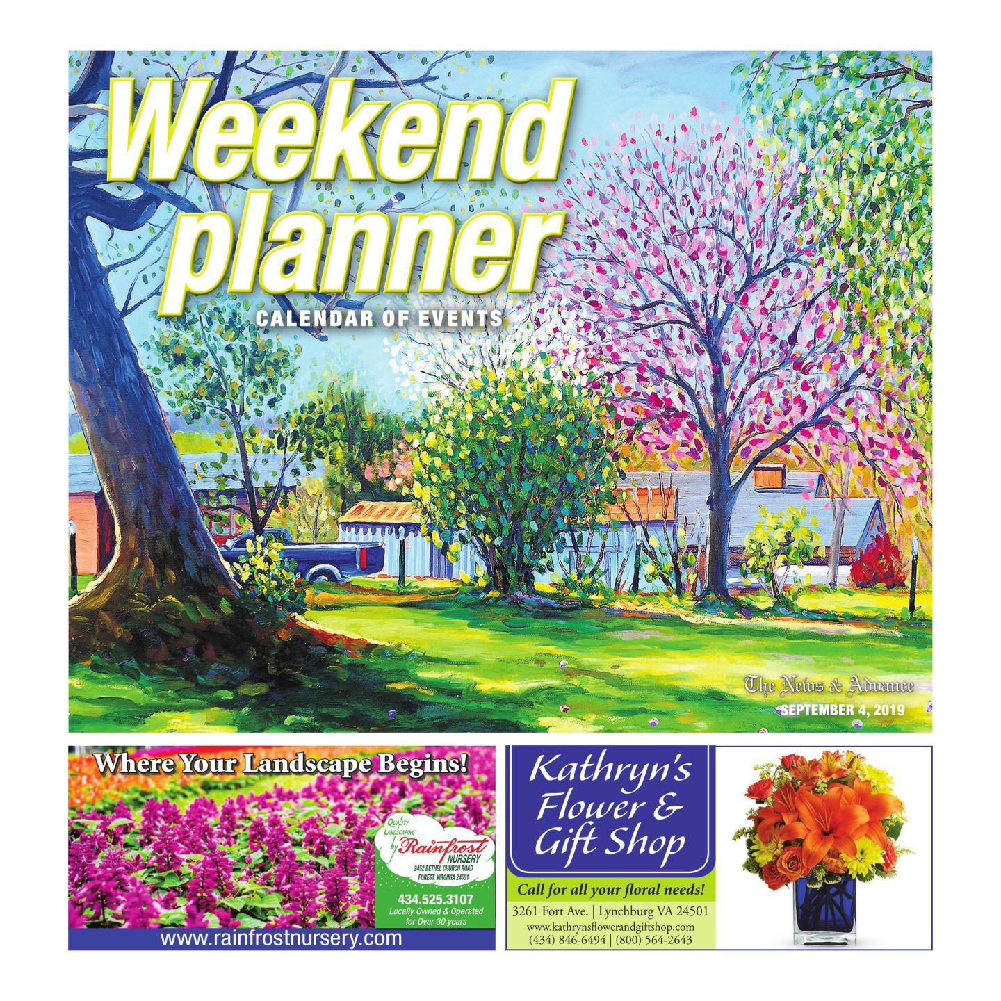 9 - Sept. 4 - Weekend planner